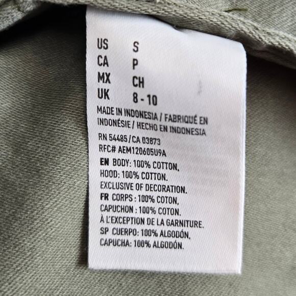 American Eagle Barn Chore Coat S Military Green Utility Snap Zip Jacket Pockets - Picture 5 of 13